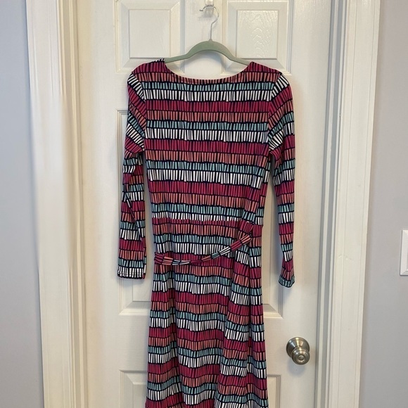NWT All For Color stripe print knit wrap dress - Picture 5 of 7